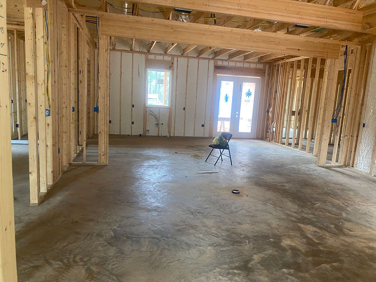 Fiberglass batt insulation install in new construction home